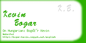 kevin bogar business card